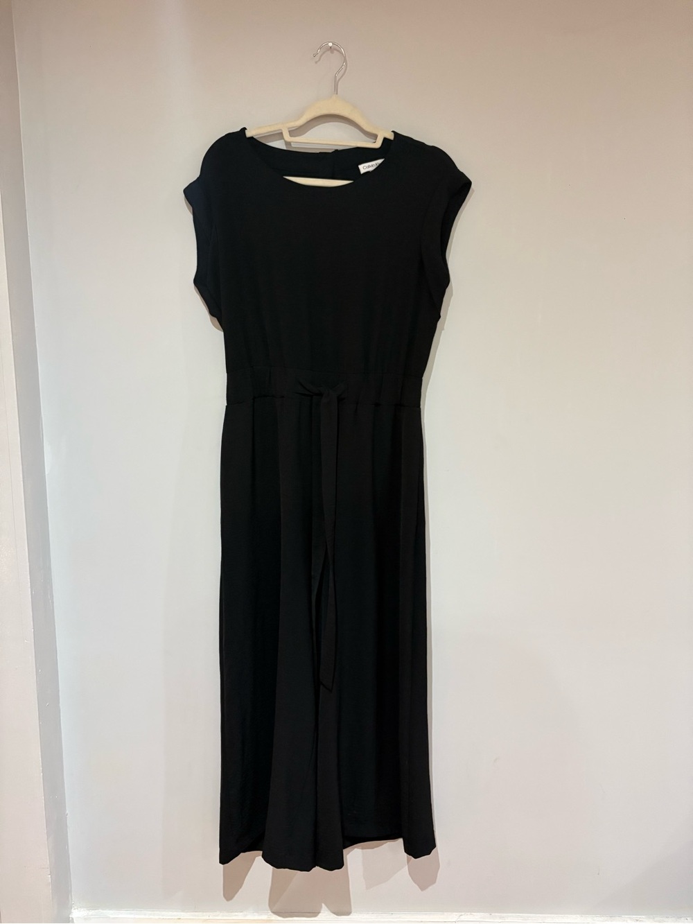 Calvin Klein Black Maxi Dress with Tie Waist